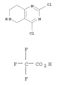Molecular Structure of 1172930-59-4 (2,4-dichloro-5,6,7,8-tetrahydropyrido[4,3-d]pyrimidine TFA)